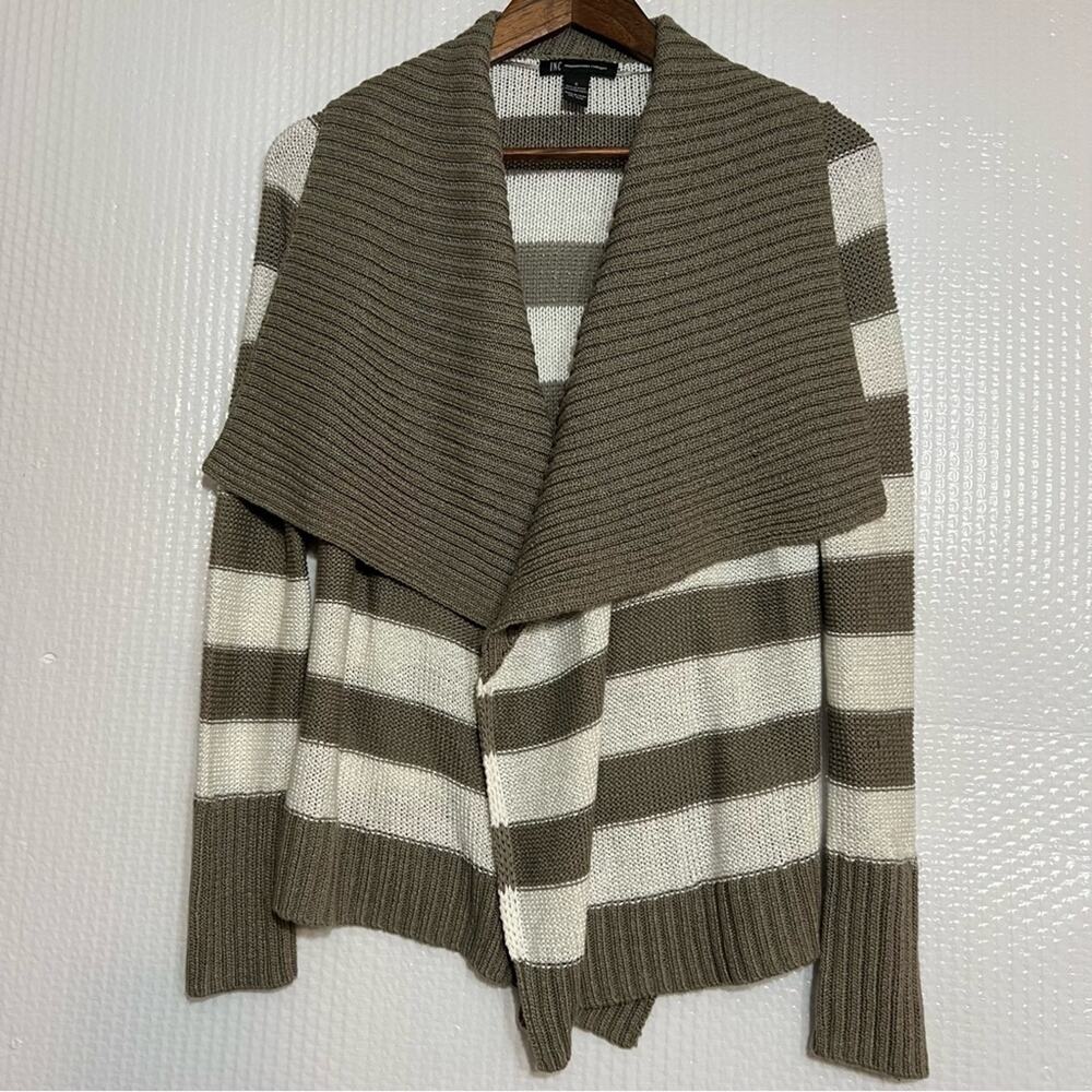 International Concepts INC  striped open front cardigan. V neckline. Small.